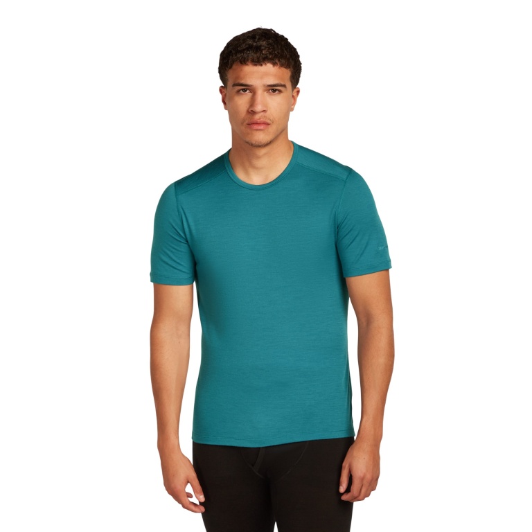 Icebreaker Unterwäsche Tshirt 200 Oasis SS Crewe enganliegend (Merinowolle) topazblau Herren